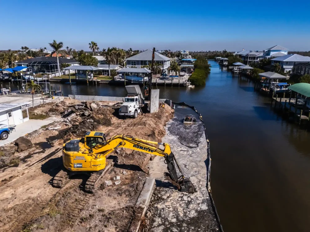 Durable seawall repairs in Lee County protecting shorelines
